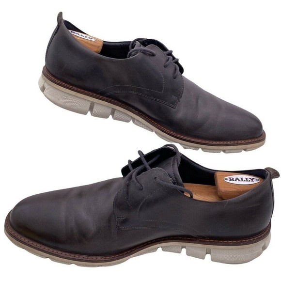 Ecco Shoes Men's 12-12.5 EU 46 Brown Leather Comfort Lace Up Loafer - Picture 3 of 8